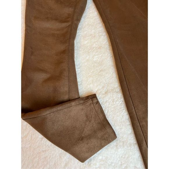 Brown/Dark Camel Suede Jeggings, Sz XS (0-2) - Picture 3 of 7